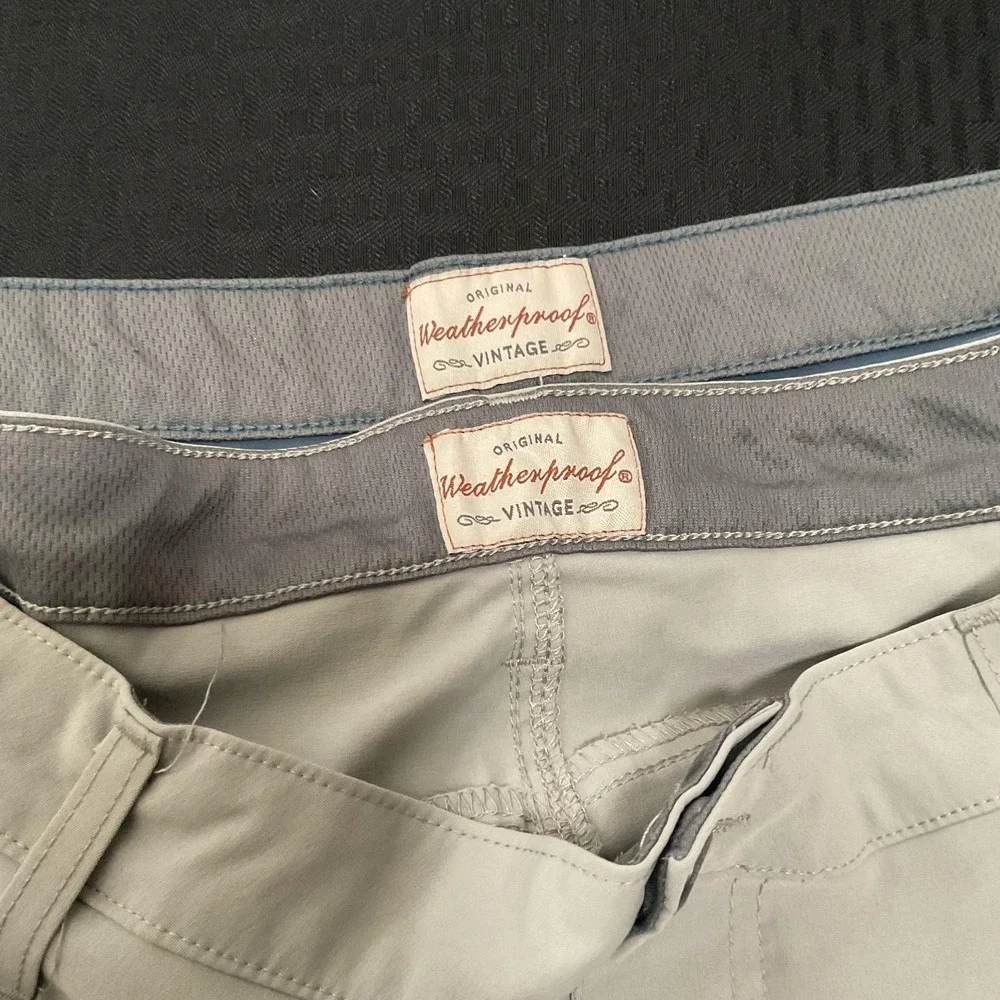 Lot Of 2 Weatherproof Vintage Shorts Mens Size 40 Blue Gray Chino Stretch Casual